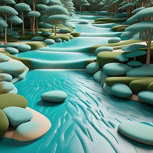 Mystical Riverbank 3D Sculpture Art