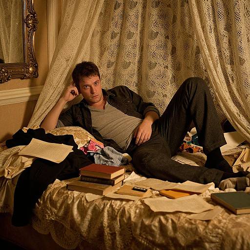 Disheveled Gentleman in Vintage Room