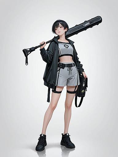 Sporty Chic Woman Full-Body Shot