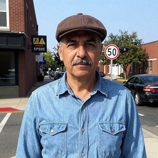 Middle-Aged Man in Urban Setting