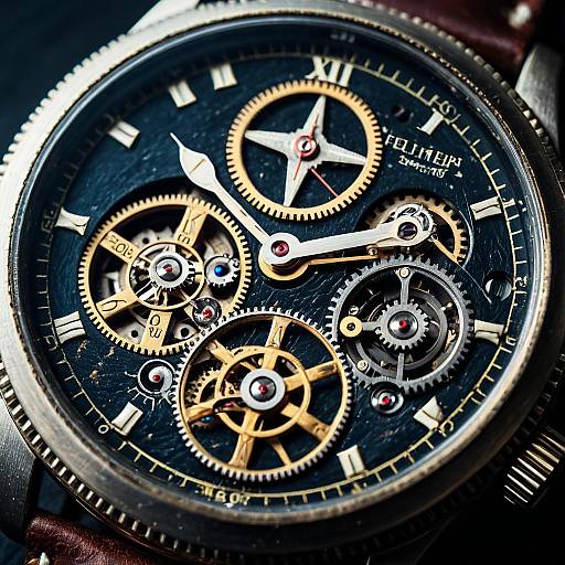 Photorealistic Extreme Close-Up Vintage Watch