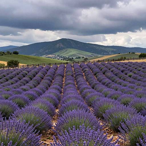 Serene Lavender Farm Landscape