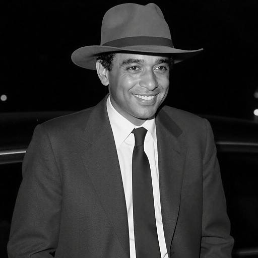 Smiling Man in Dark Suit at Night