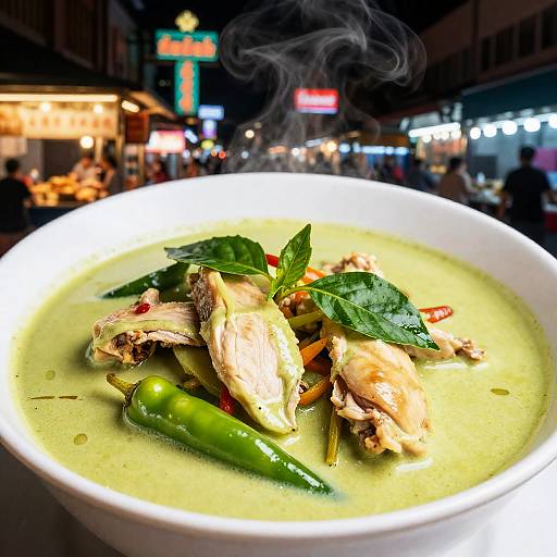 Neon Bangkok Thai Green Curry Close-up