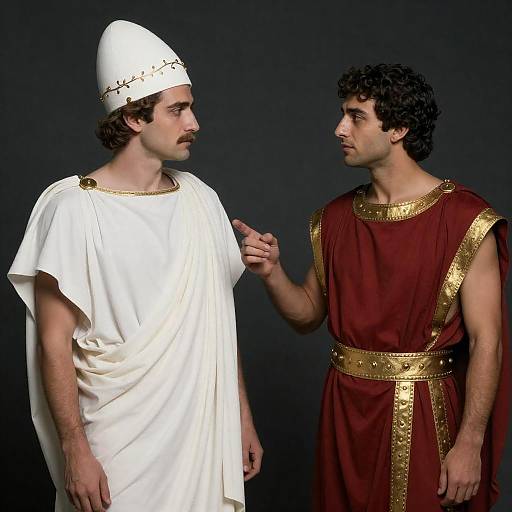 Ancient Greek Men in Traditional Attire