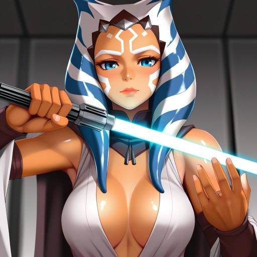 Illustration of Ahsoka tano, star wars in the style of Eto (ikumika)