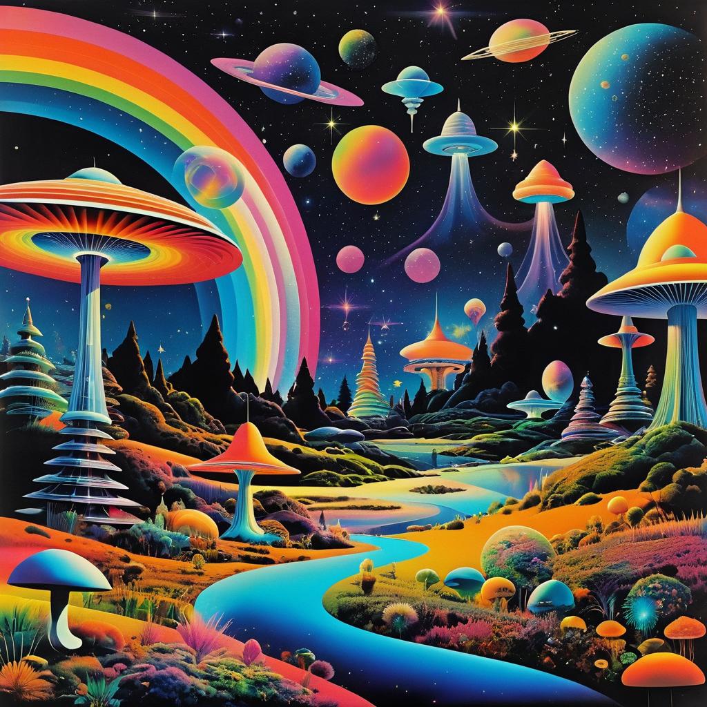 Psychedelic 70s Sci-Fi Collage Art