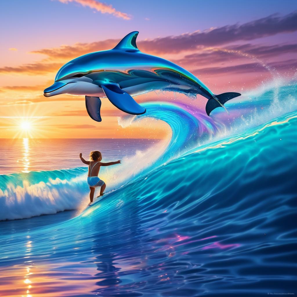 Dolphin Leap at Sunset: A Playful Scene