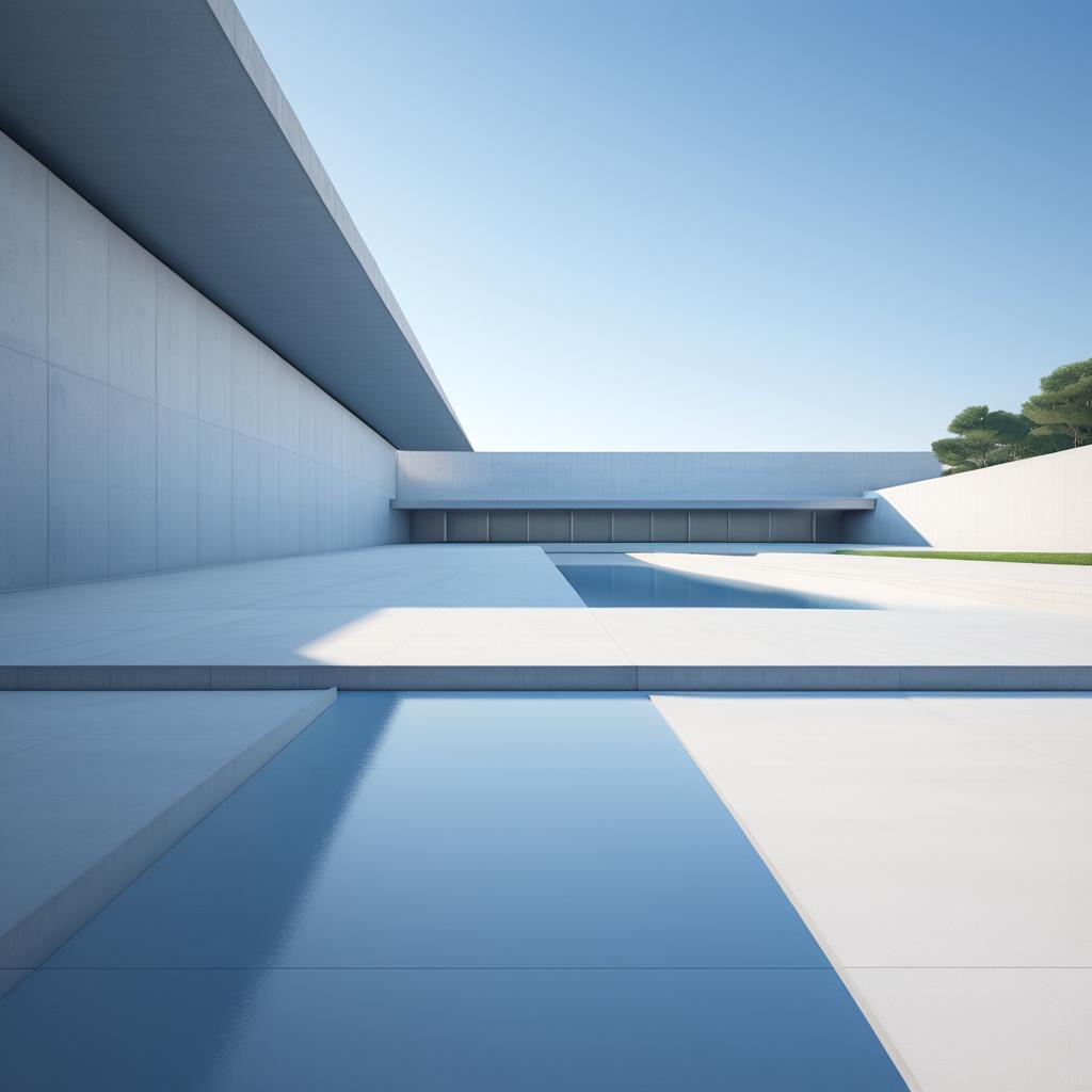 Minimalist Museum Render by Tadao Ando