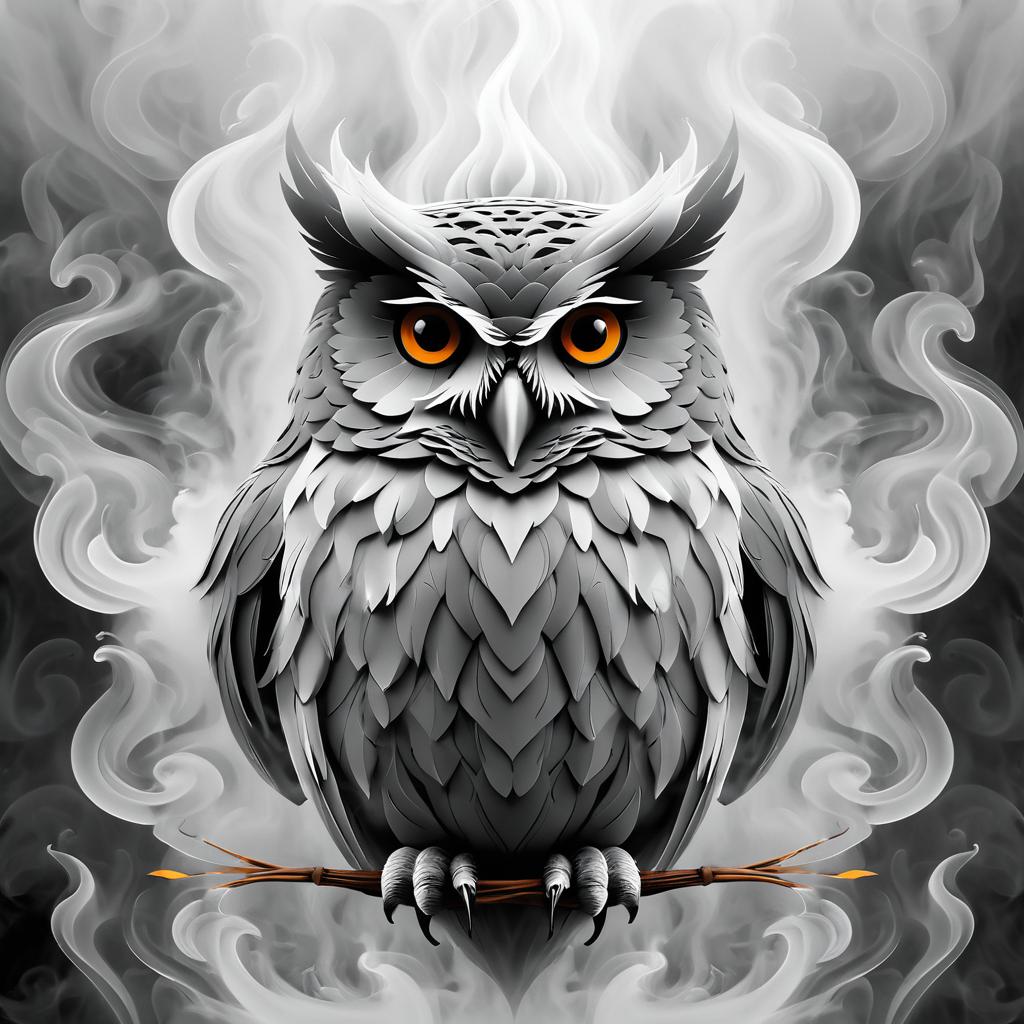 Artistic Smoke Owl Representation