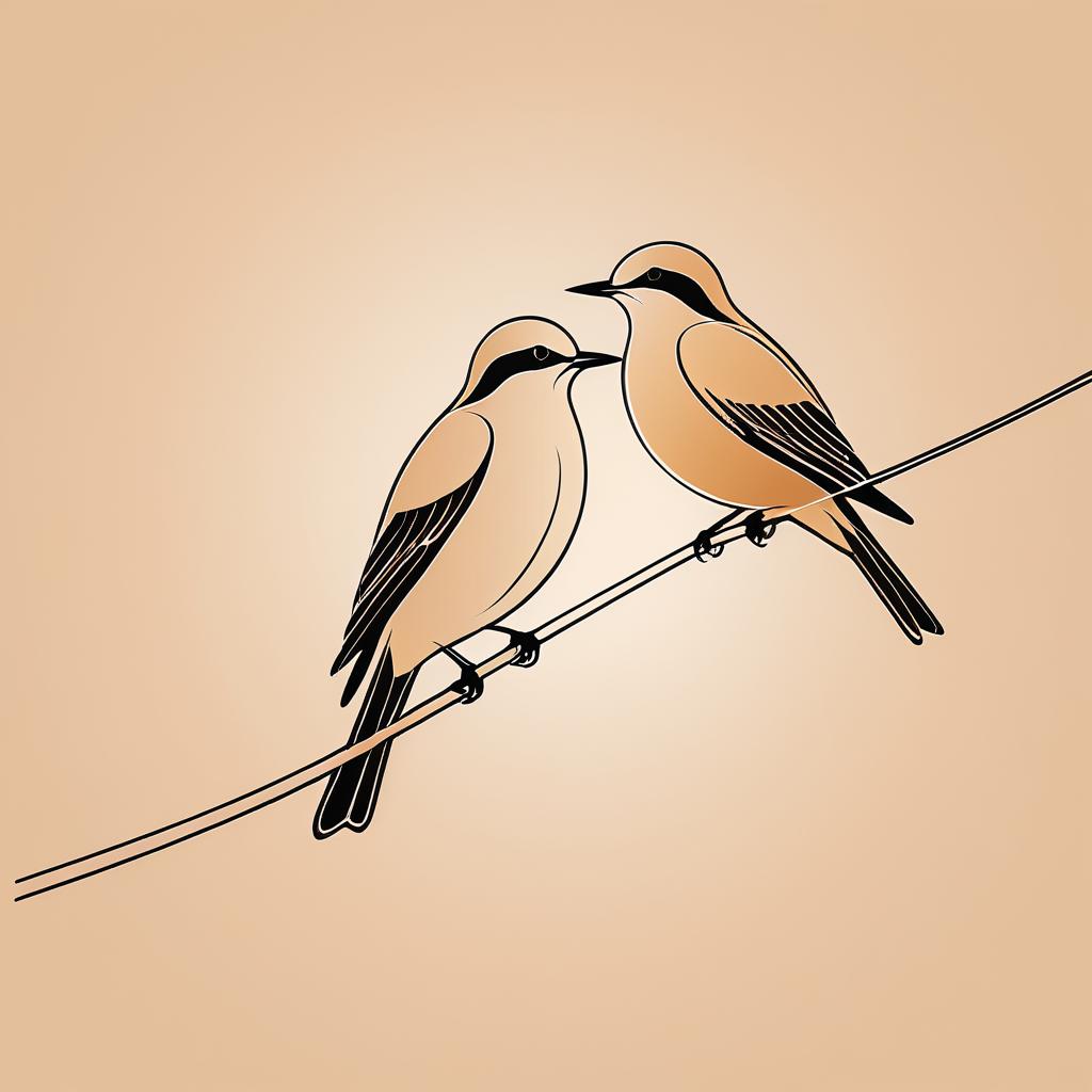 Elegant Minimalist Line Art of Birds