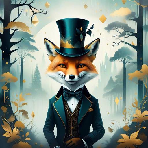 Mysterious Fox in Enchanted Forest Art