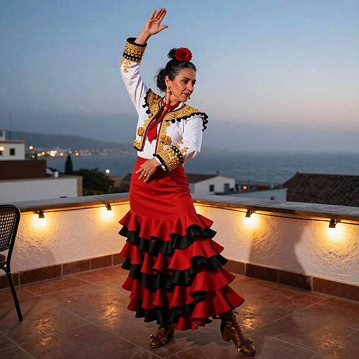 Charismatic Flamenco Guitarist in Traje Corto