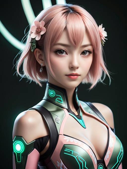 Futuristic Cyberpunk Woman in Neon