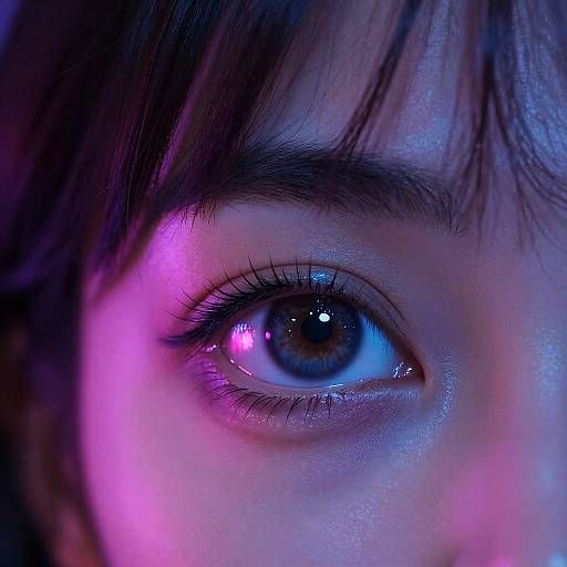 Cyberpunk Eyes in Neon Glow