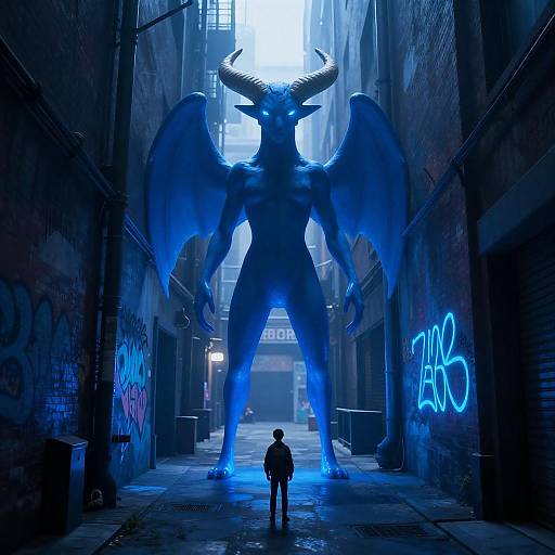 Mysterious Creature in Urban Alleyway