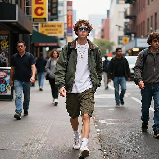 Urban Trendsetter in Vibrant Cityscape