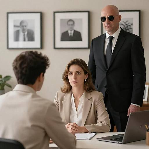 Professional Office Scene with Three Individuals