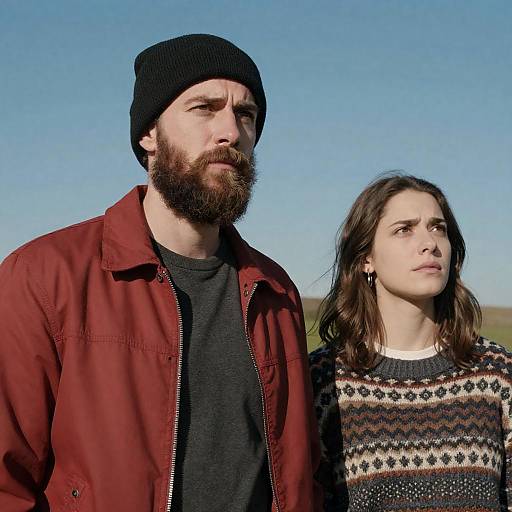 Concerned Couple in Outdoor Setting