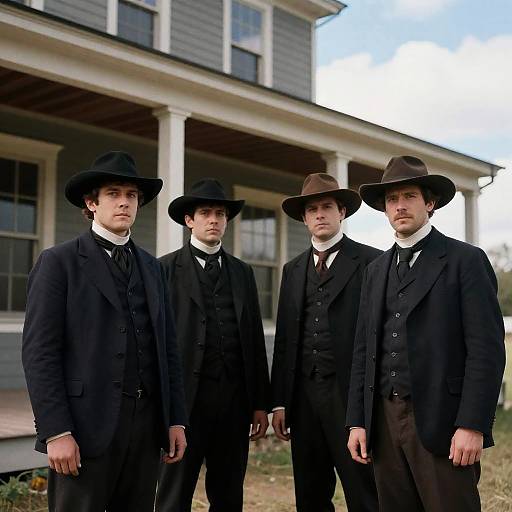 19th-Century Western Men in Attire