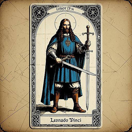 Leonardo da Vinci Tarot Card Illustration
