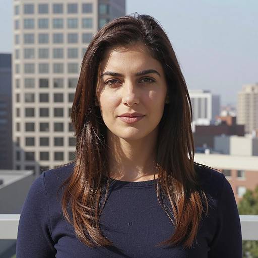 Woman Outdoors Against Urban Backdrop