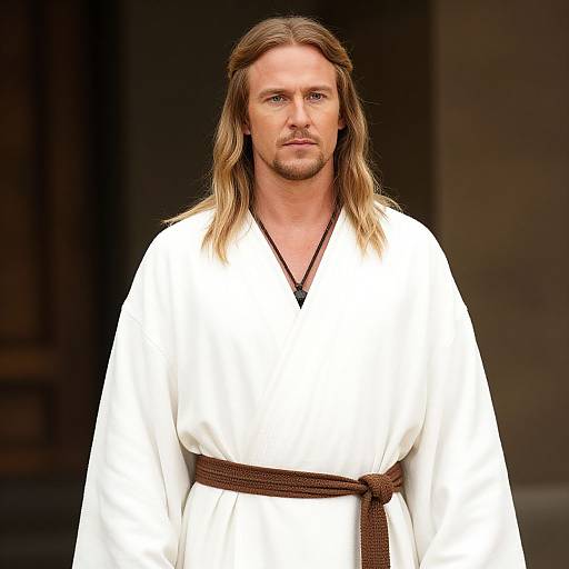 Blonde Man in White Robe