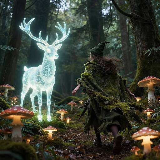 Forest Witch and Luminescent Stag Chase
