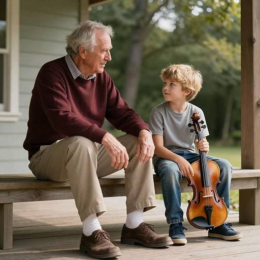 Generational Connection on the Porch