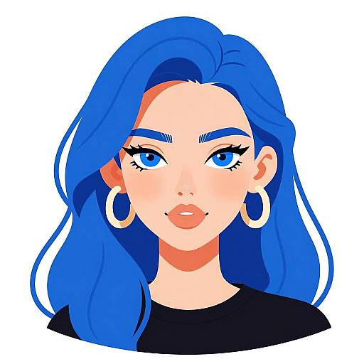 Playful Caricature of a Stylish Woman