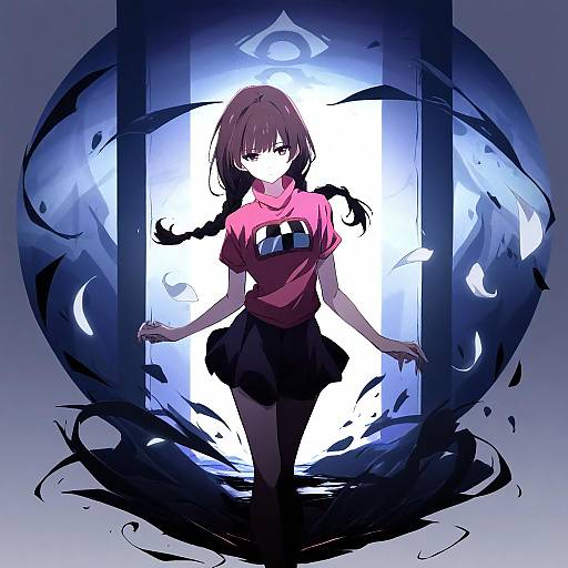 Illustration of Monoe, yume nikki in the style of Nii manabu