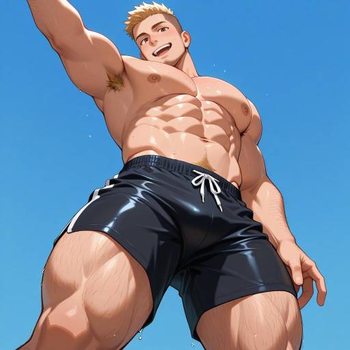 Muscular Male Model in Swimwear Muscular Male Model in Swimwear