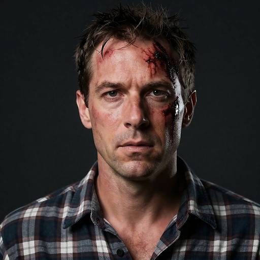 Intense Portrait of a Weathered Man