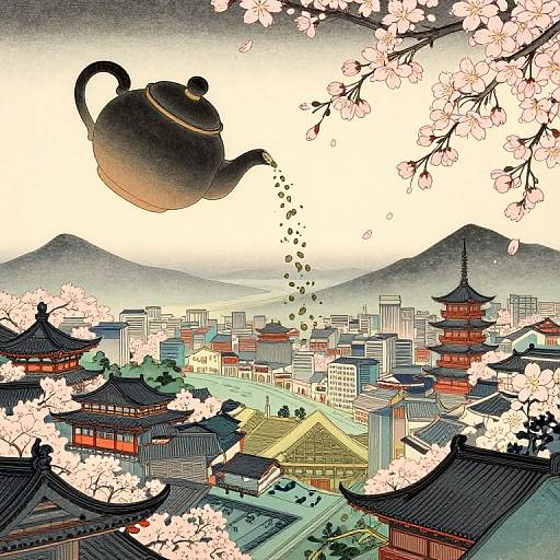 Surreal Ukiyo-e Cityscape Dream