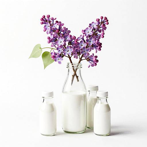 Minimalist Lilac Milk Bottle Sketch