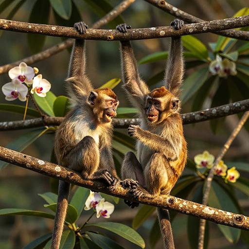 Joyful Monkeys in Jungle Canopy