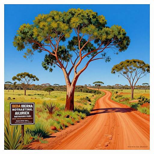 Vibrant Albert Namatjira-Style Landscape