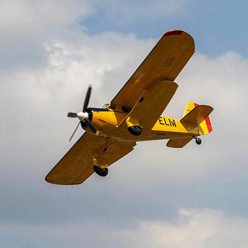 Vintage Airplane Aerobatics in Clouds