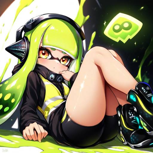 Illustration of Agent 3 (splatoon), splatoon (series) in the style of Syroh