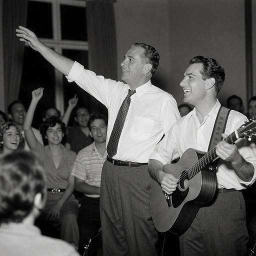 Vintage Black-and-White Musical Performance