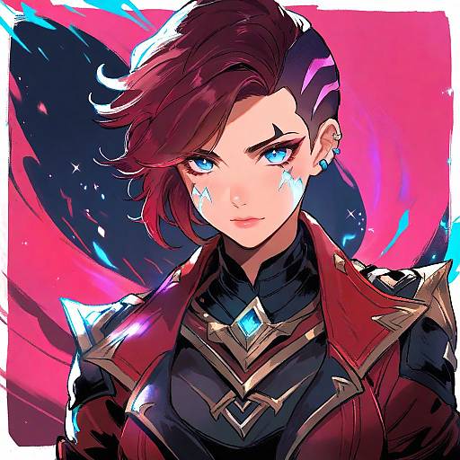 Illustration of Arcane vi, league of legends in the style of Meeko