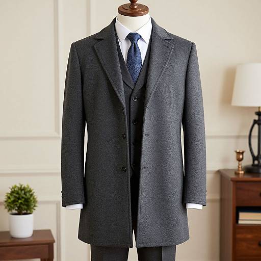 Man in Coat and Tie Costume