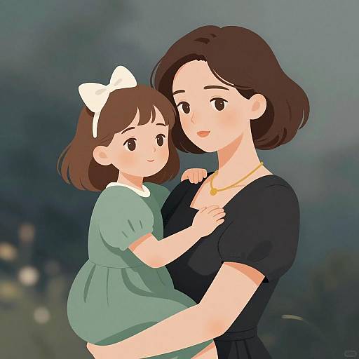 Tender Moment: Woman and Girl Portrait