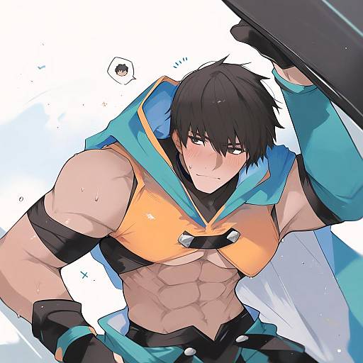 Illustration of Arash (fate), fate (series) in the style of Mikozin