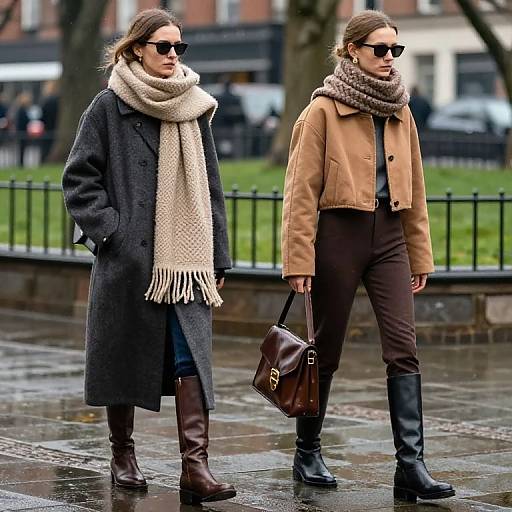 Rainy Urban Park Street Chic Style