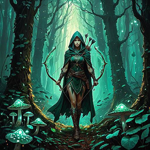Forest Elf Archer in Mystical Woodland