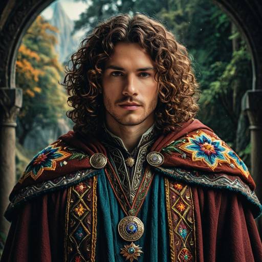 Fantasy Man with Embroidered Cloak