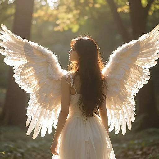 Serene Person with Angel Wings
