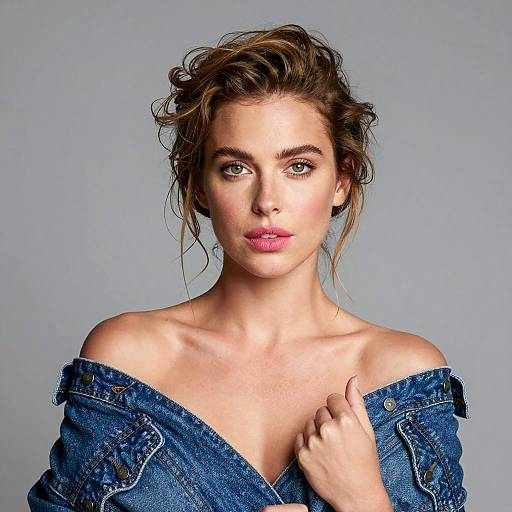 Woman in Denim Jacket Portrait