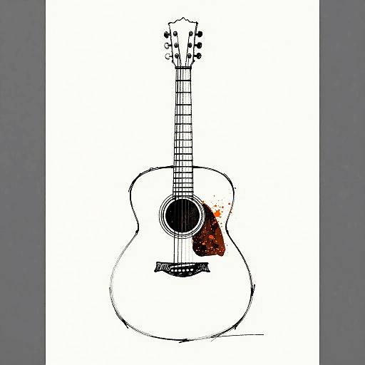 Minimalist Abstract Acoustic Guitar Sketch